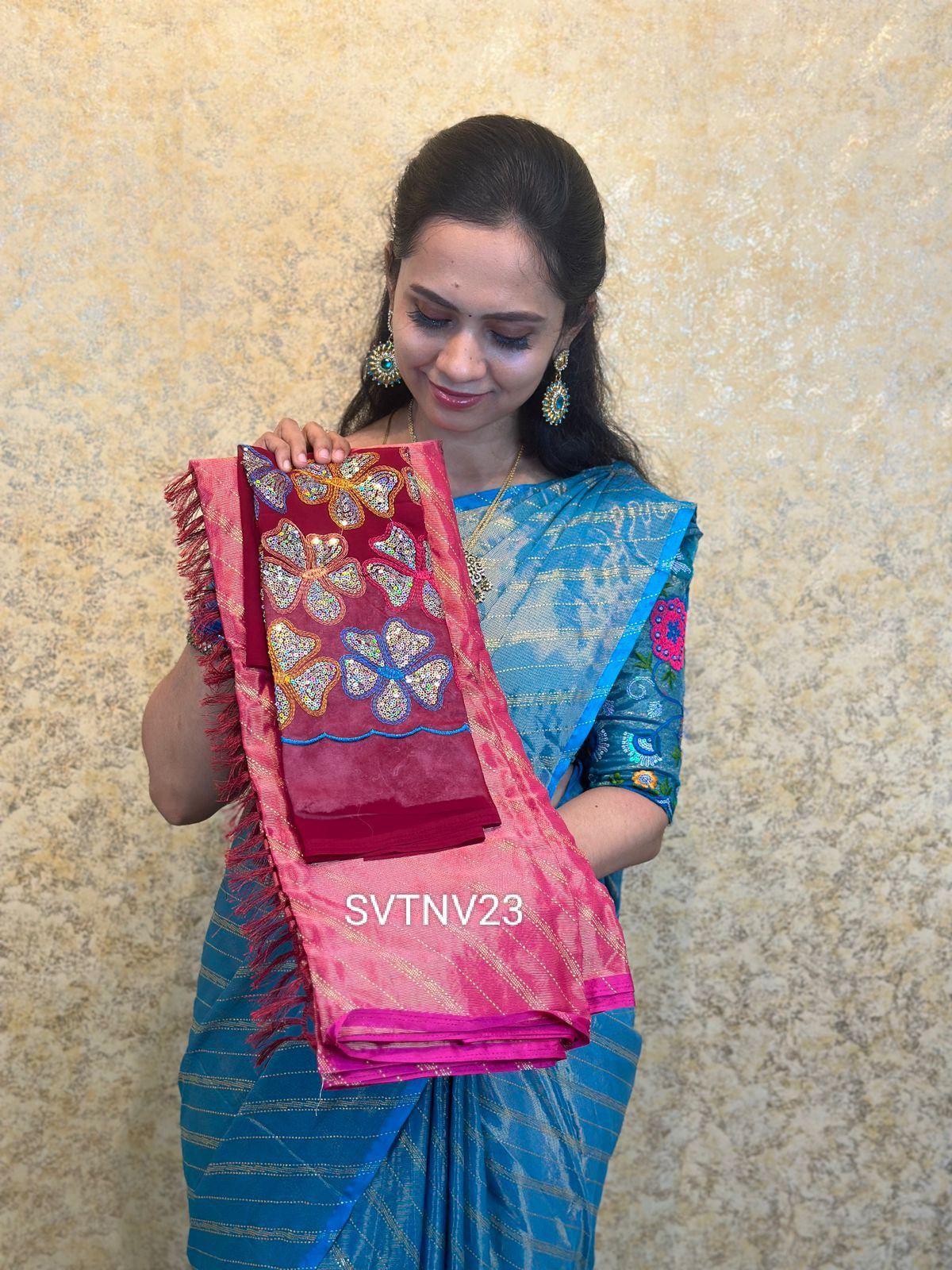 Designer saree With work blouse prebook🥳