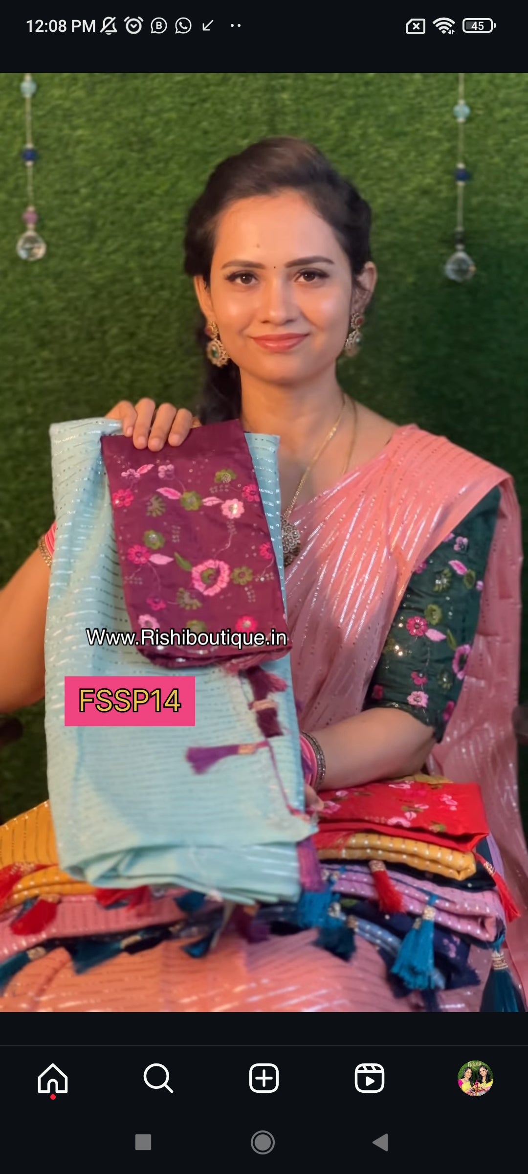 Premium georgette saree with zari stripes and with work blouse