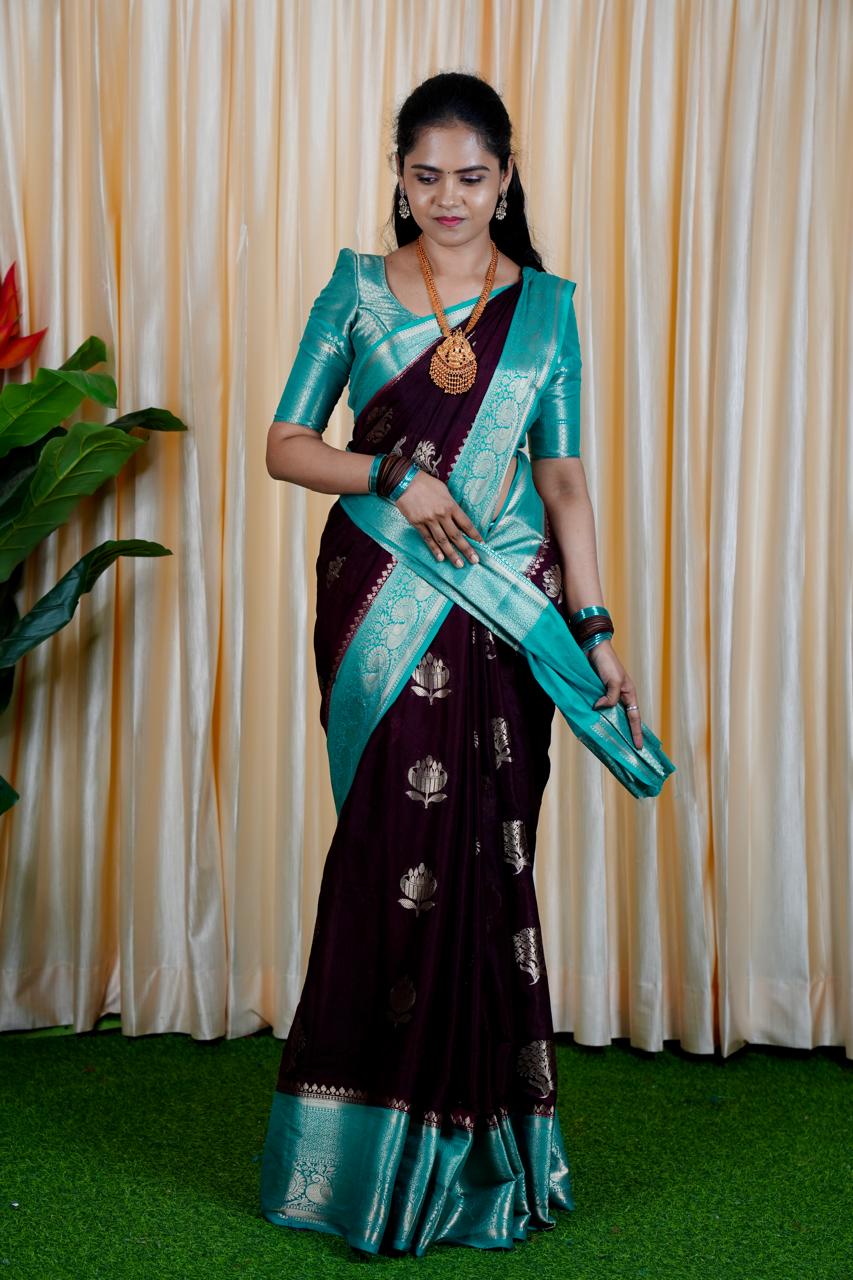 Premium Warm Silk Saree(no animal figure)🥳