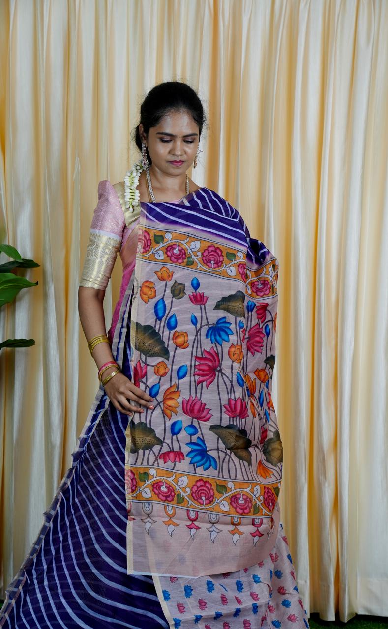 Kalamkari chanderi saree 🥰🥳