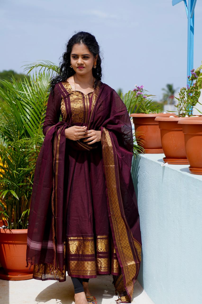 Premium kanchi cotton anarkali(stitched)Check description 🥰😎⏰ prebook 25 days