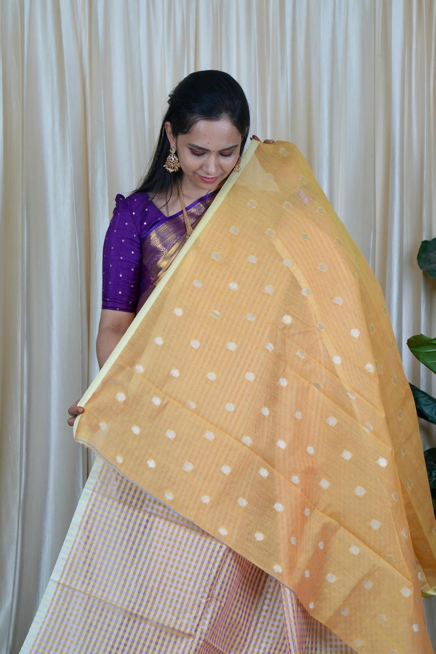 Nayanthara inspired saree in premium soft silk cottonš„³