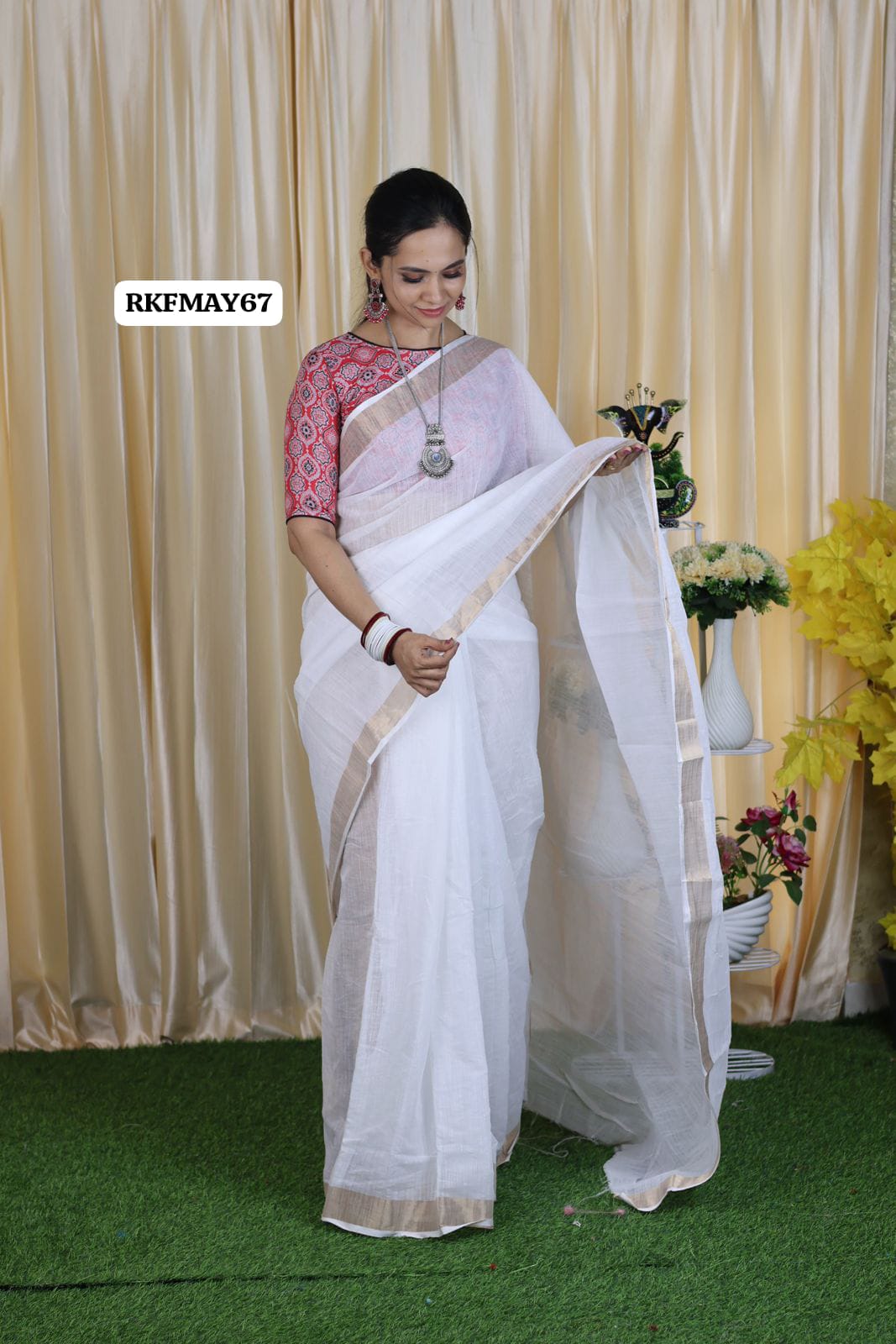 Aadi offer š¤©linen cotton saree with mix match blouseš„³