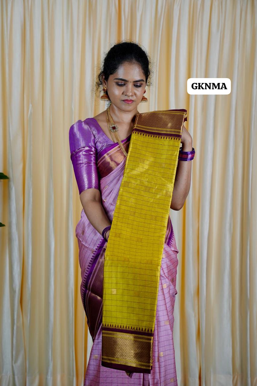 Kalyani silk saree with checks❌