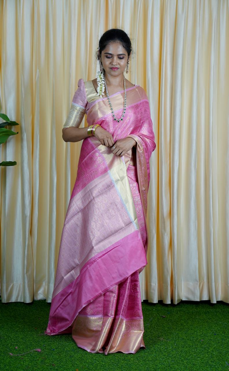 Premium soft katan sarees🥳✅Pink 2