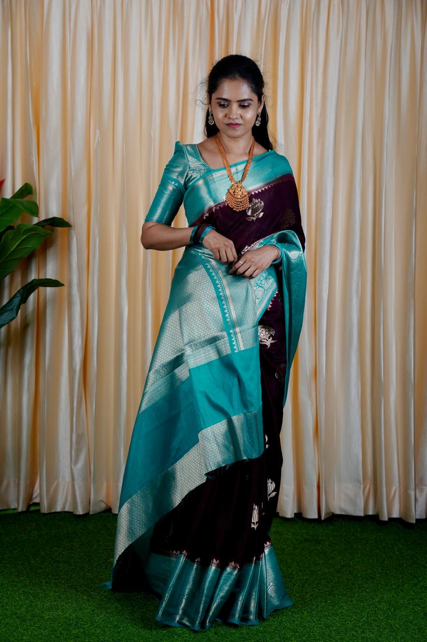 Premium Warm Silk Saree(no animal figure)🥳