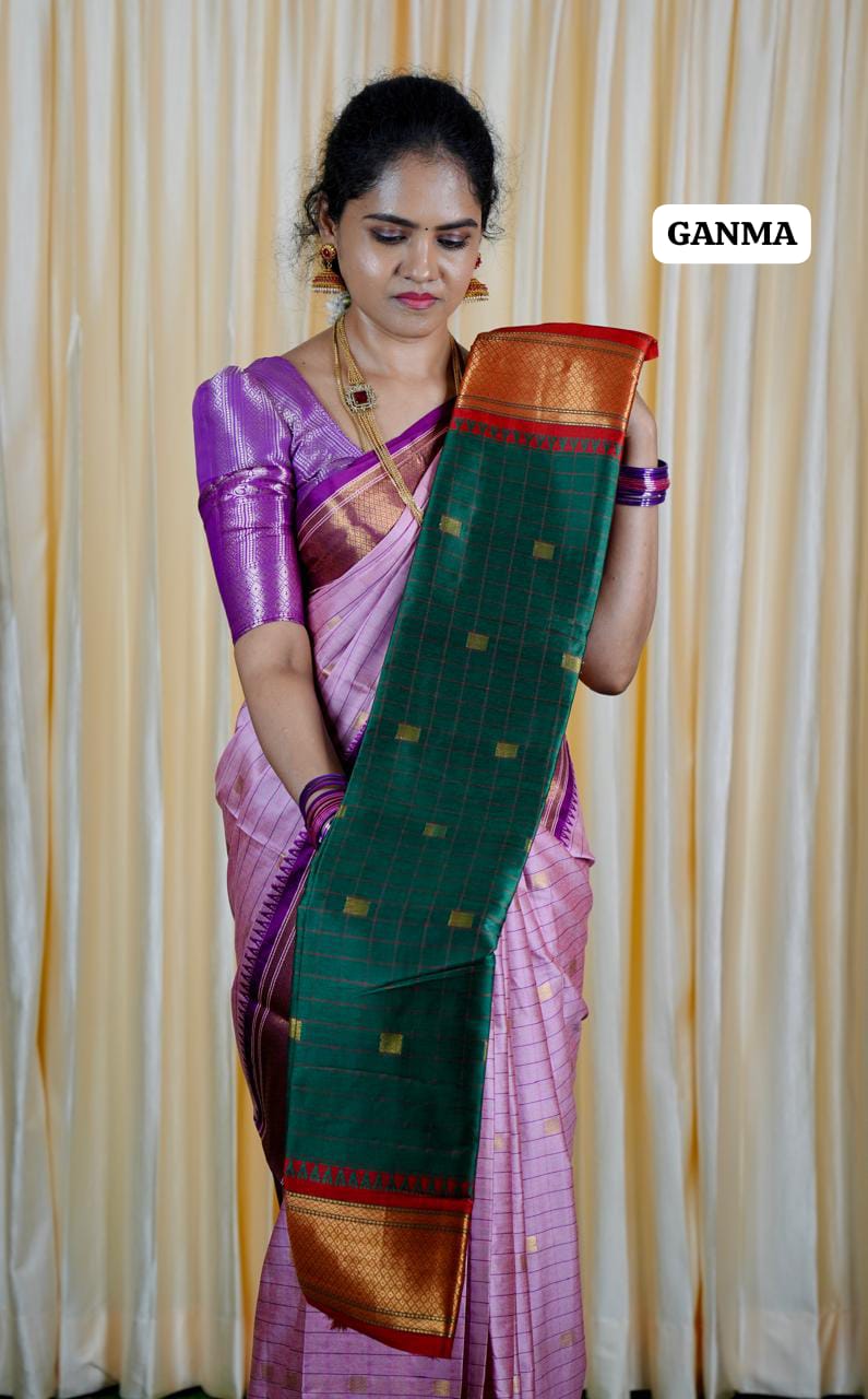 Kalyani silk saree with checks❌