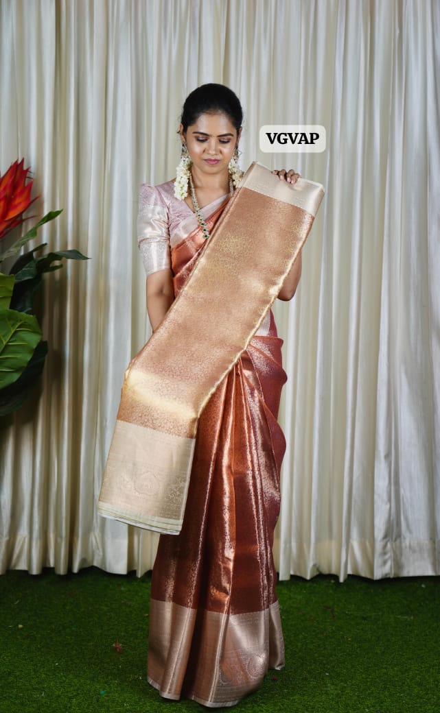 Premium Bridal Katan Tissue Saree 🥳