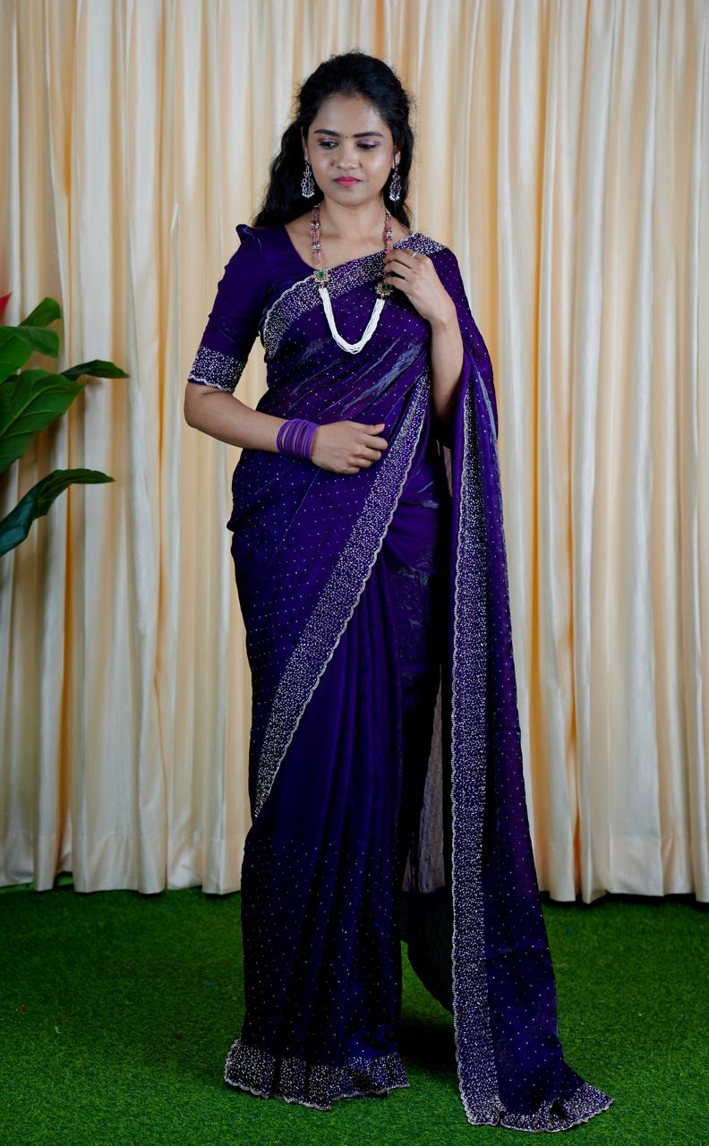Premium space silk sarees with real jarkhan diamond work prebook🥳✅