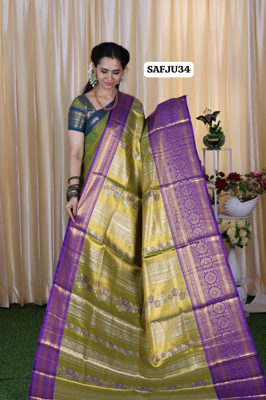 Kanchi inspired .semi silk sareeš„³