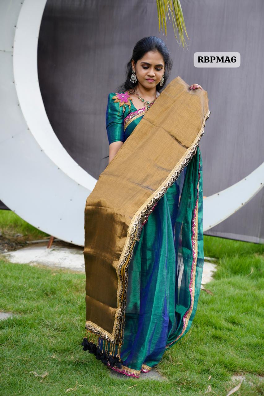 Kadhi Tissue with cut work Laceš„³