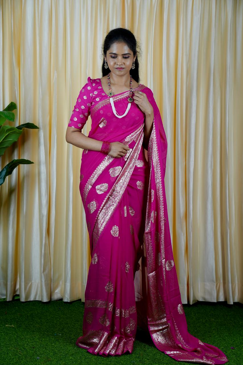 Viscose georgette saree❌