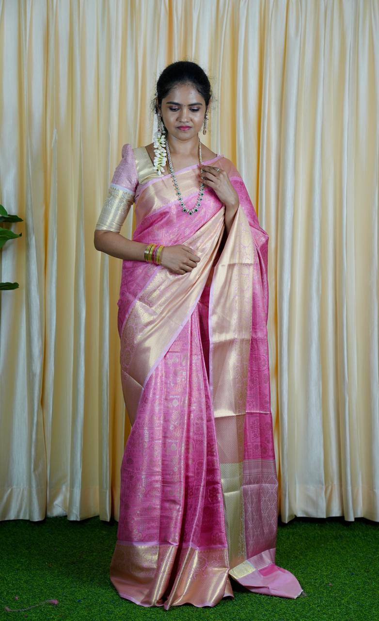 Premium soft katan sarees🥳✅Pink 2