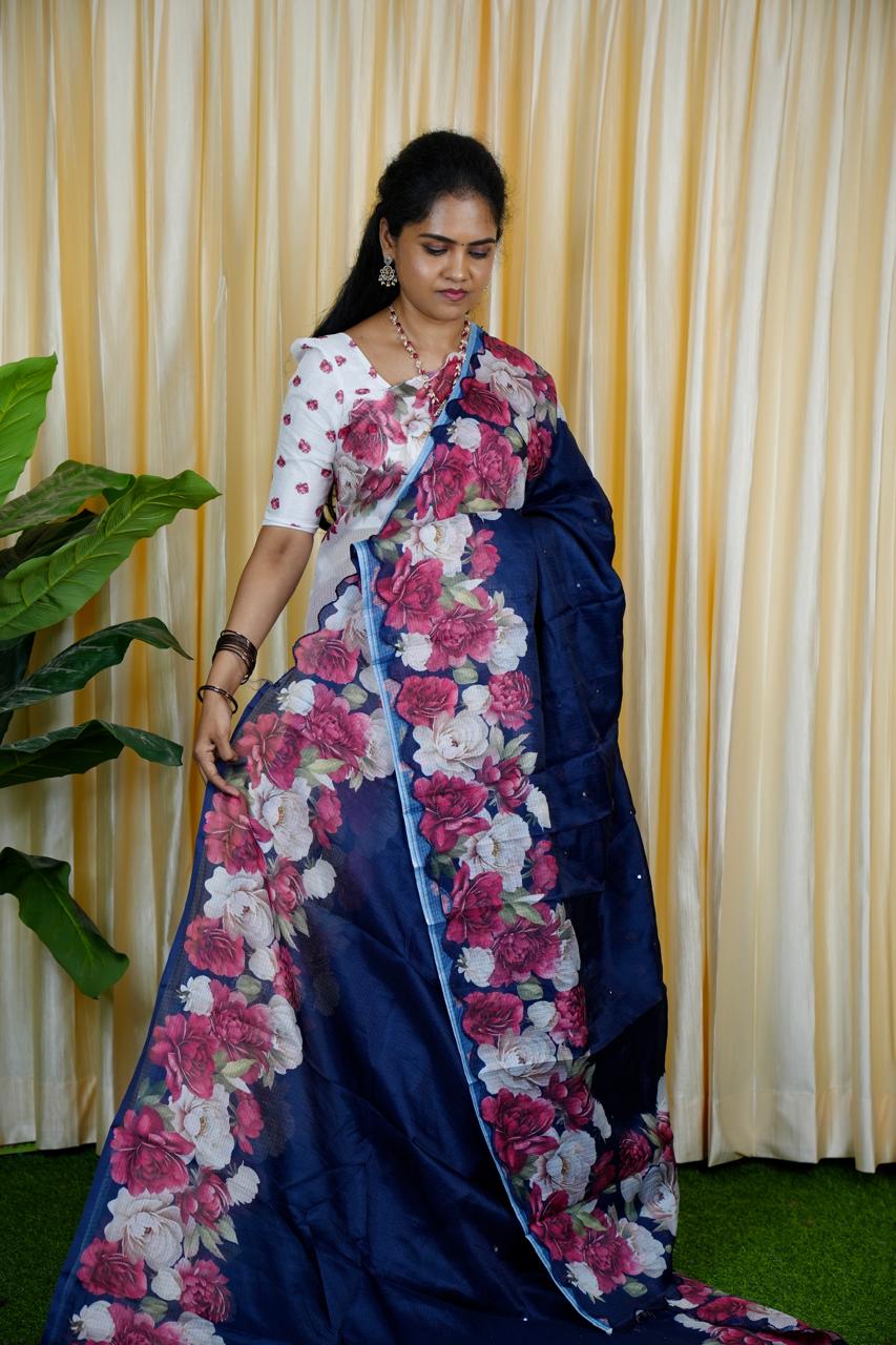Chanderi cotton saree 🥳