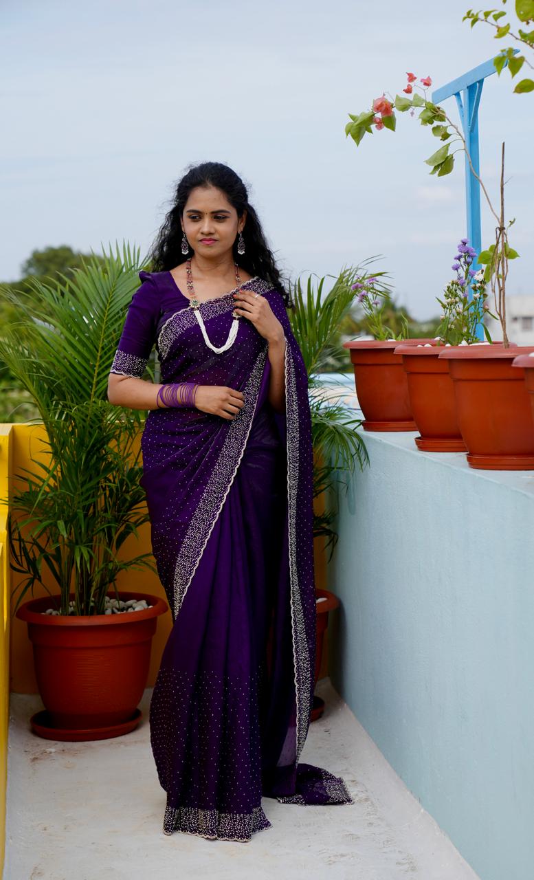 Premium space silk sarees with real jarkhan diamond work prebook🥳✅