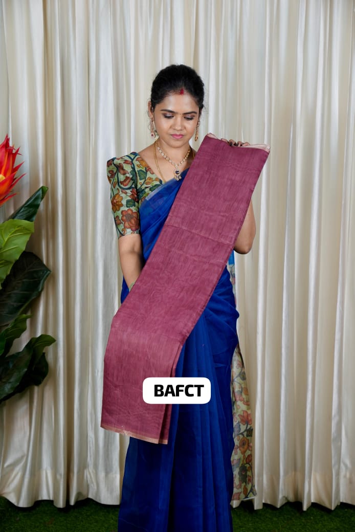 Kalamkari Chanderi Sico sareeš„³