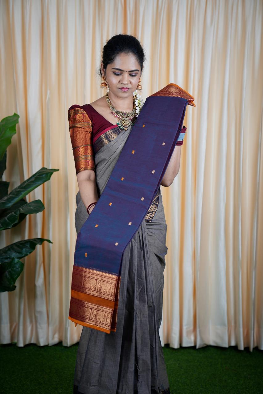 Aadi offerš¹Premium Kanchi Cotton With Buttasā