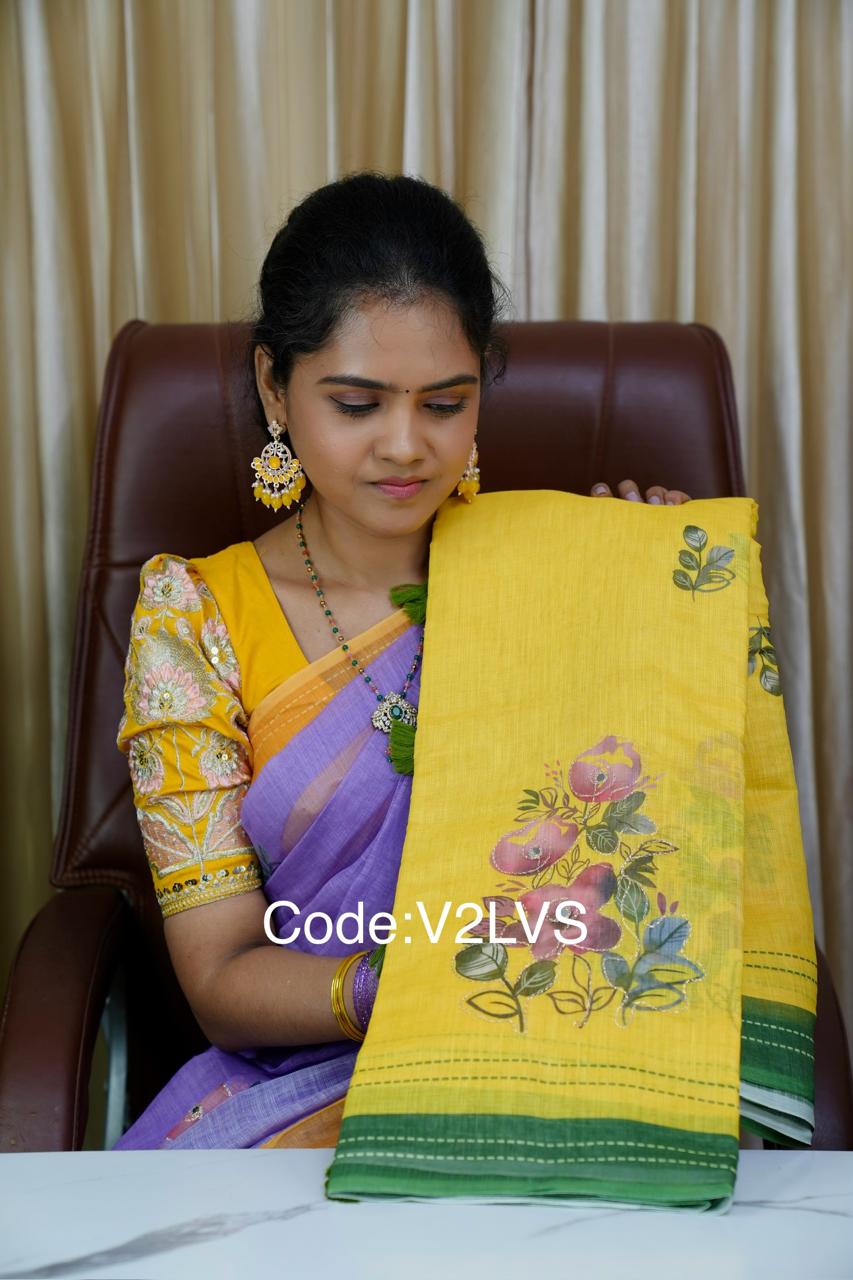 Lenin cotton saree 🥰😎🥳