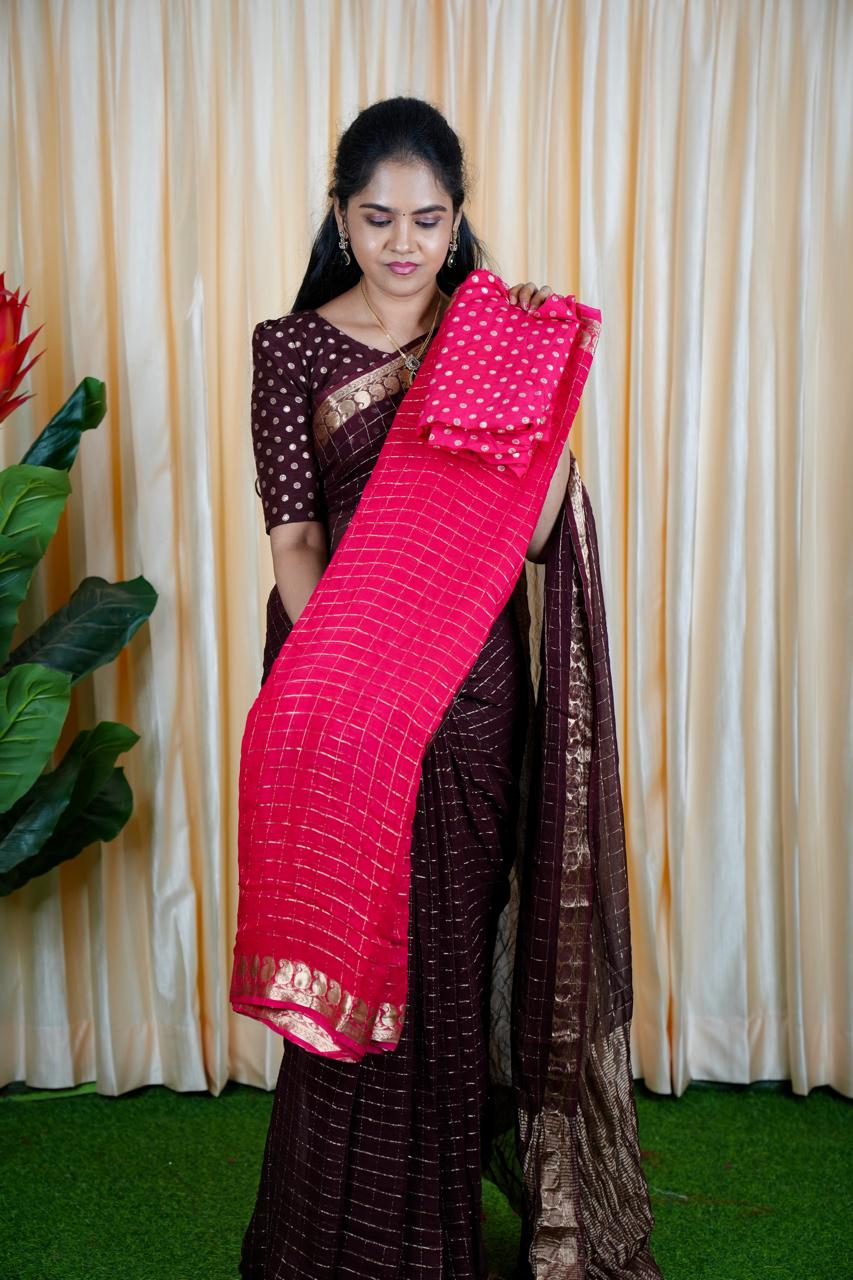 Viscose Georgette Sarees🥳