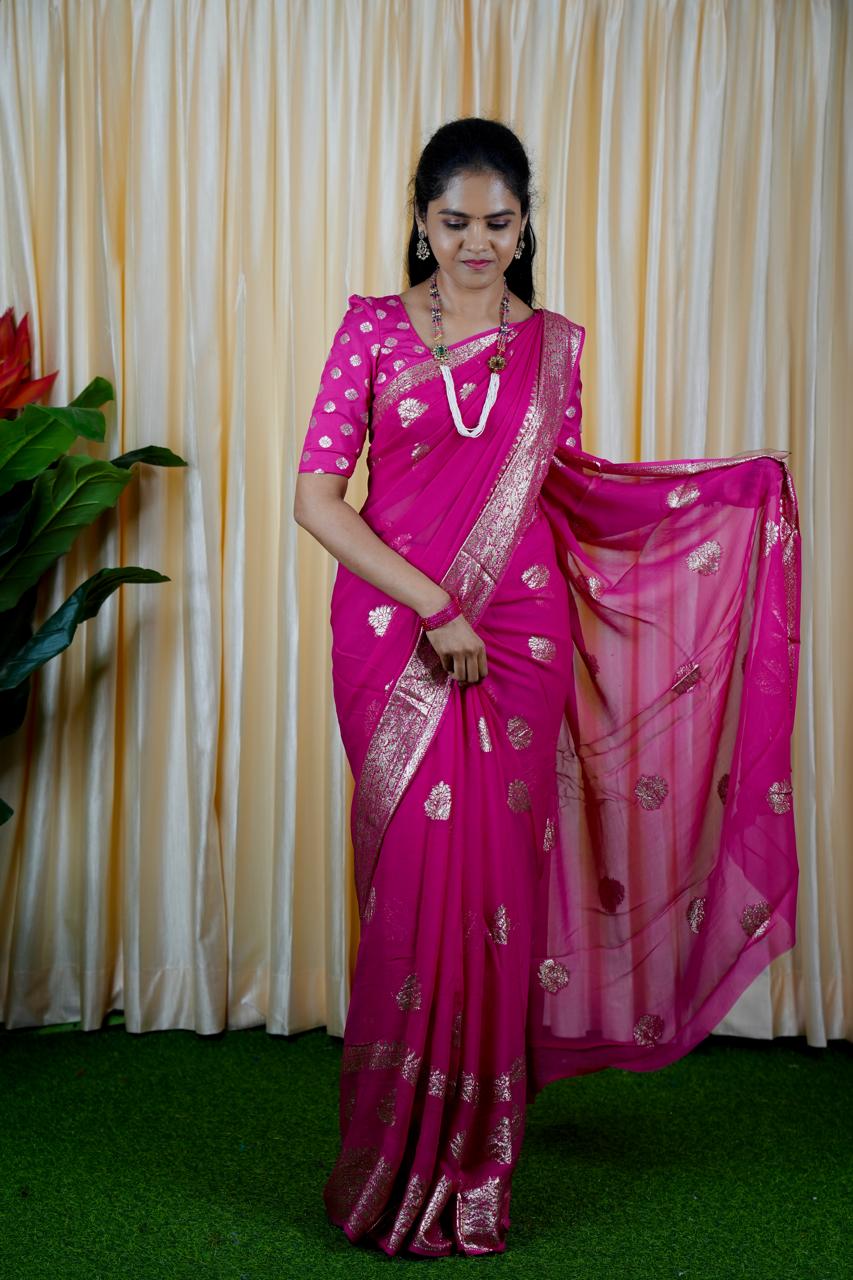 Viscose georgette saree❌