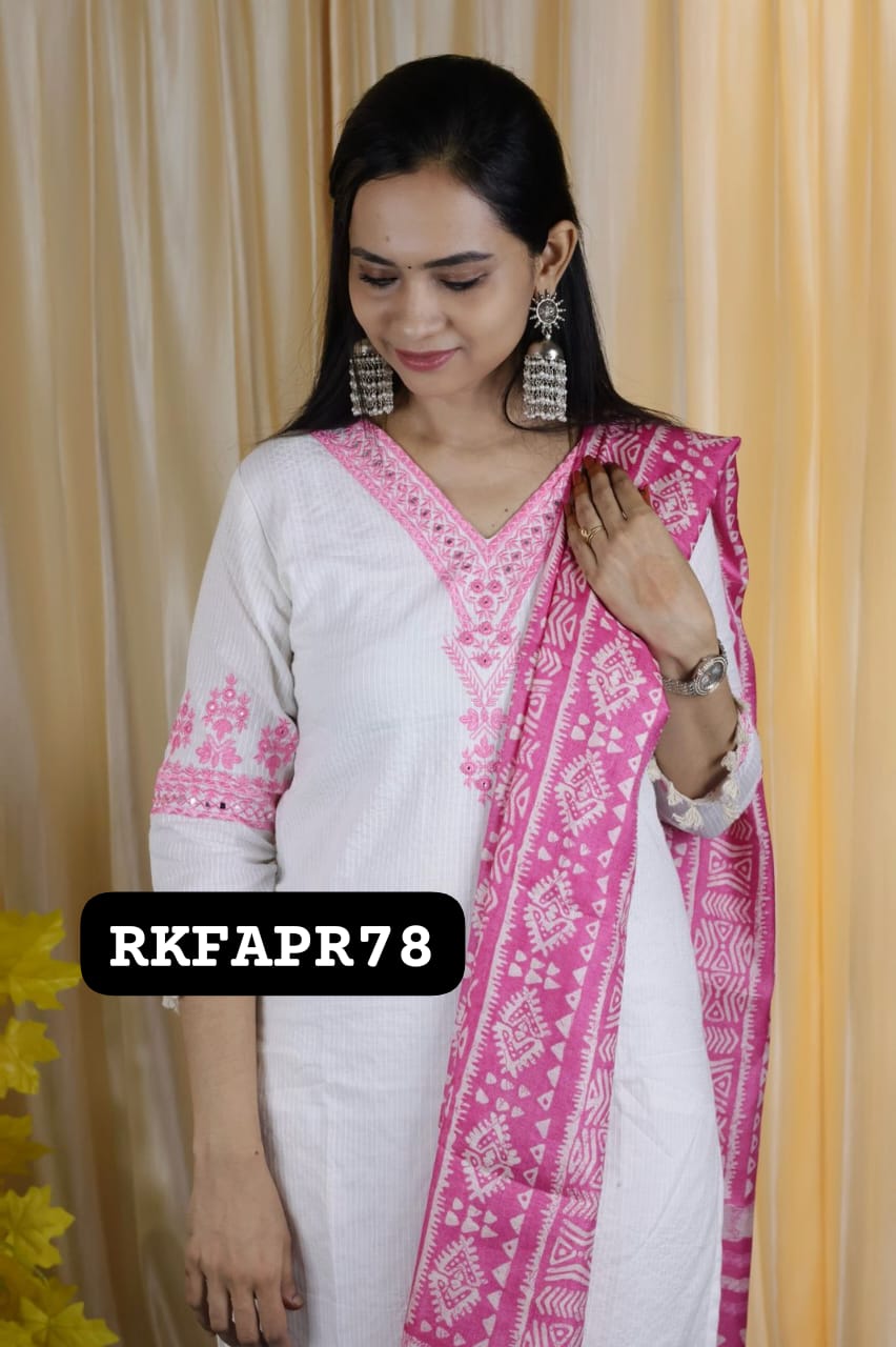 Straight kurti with pant and dupatta. 😍🥳