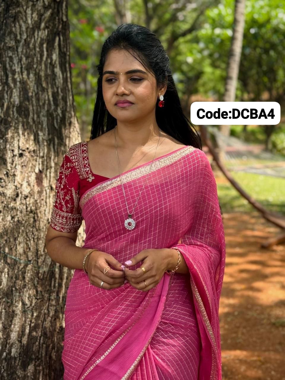 Viscose Georgette Satin border saree with same blouse shown as picture🥳