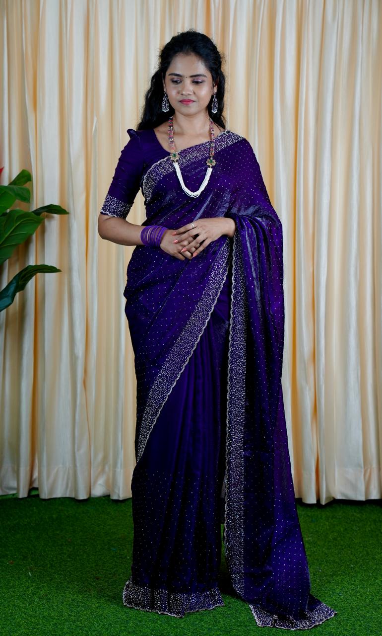Premium space silk sarees with real jarkhan diamond work prebook🥳✅