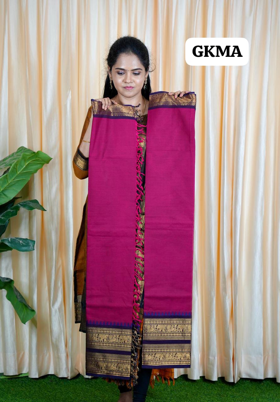 Kanchi cotton salwar set (unstitched )dork pinkš„°