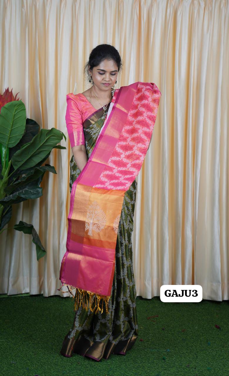Soft silk sarees with same blouse as show🥳