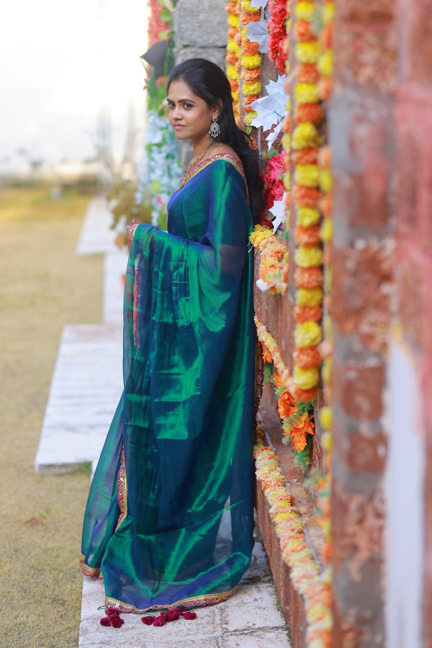Aadi offer🤩Kadhi Tissue With Cutwork Lace border