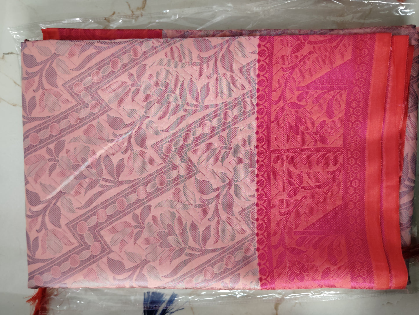 Warm Silk saree📷📷pink with orange