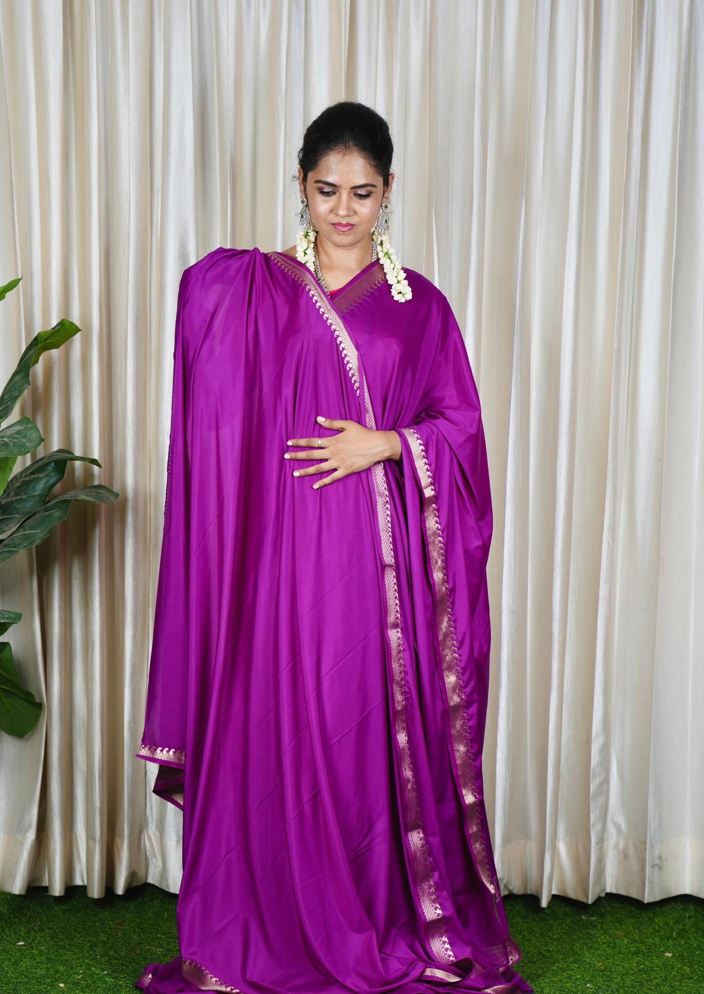 Mysore crepe silk sarees with golden zari 🥳 slide change in border