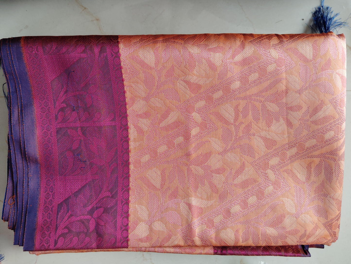 Warm Silk saree📷📷orange with pink border