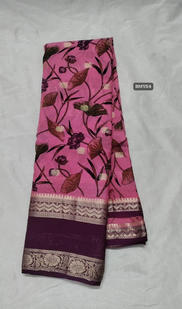 Semi Mysore crepe silk saree 😍🥳