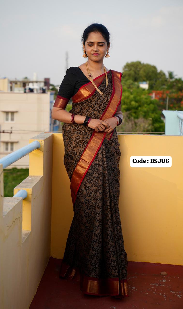 Black cotton saree PPrebook ❌