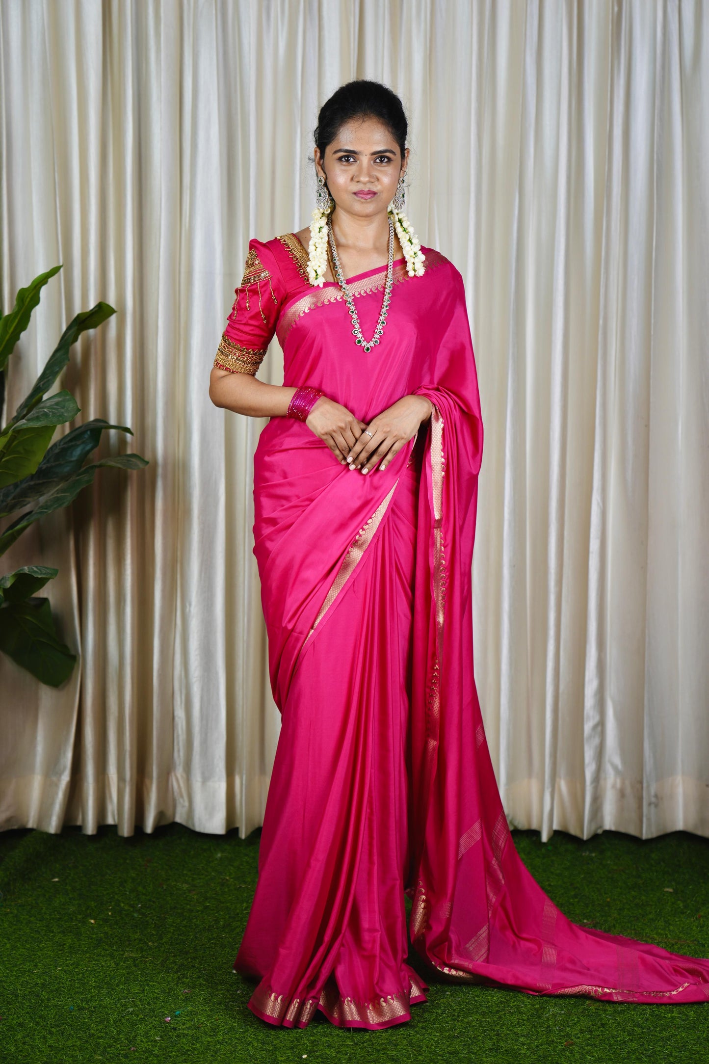 Mysore crepe silk sarees with golden zari ❌