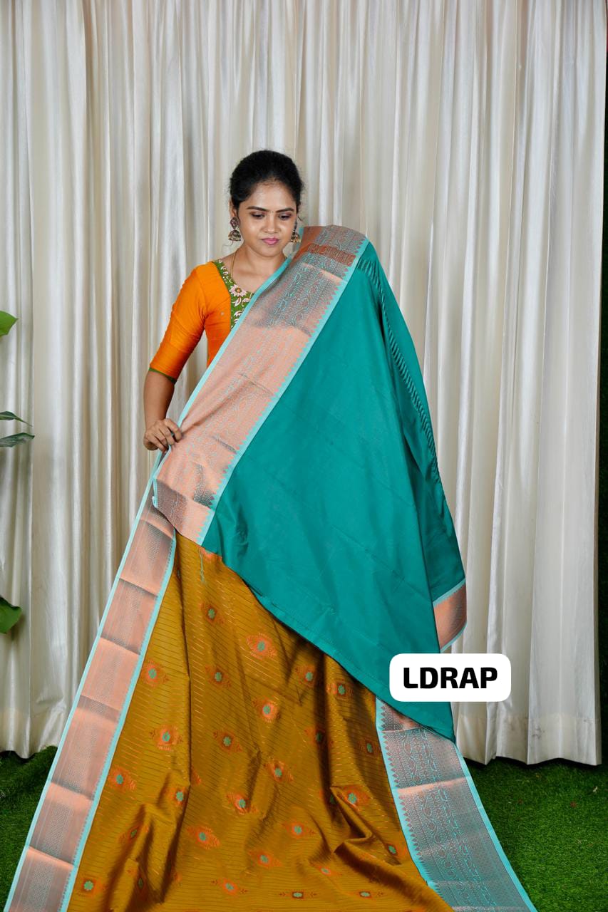 Premium quality kanchi semi silk saree with vairaoosi design 🥰🥳