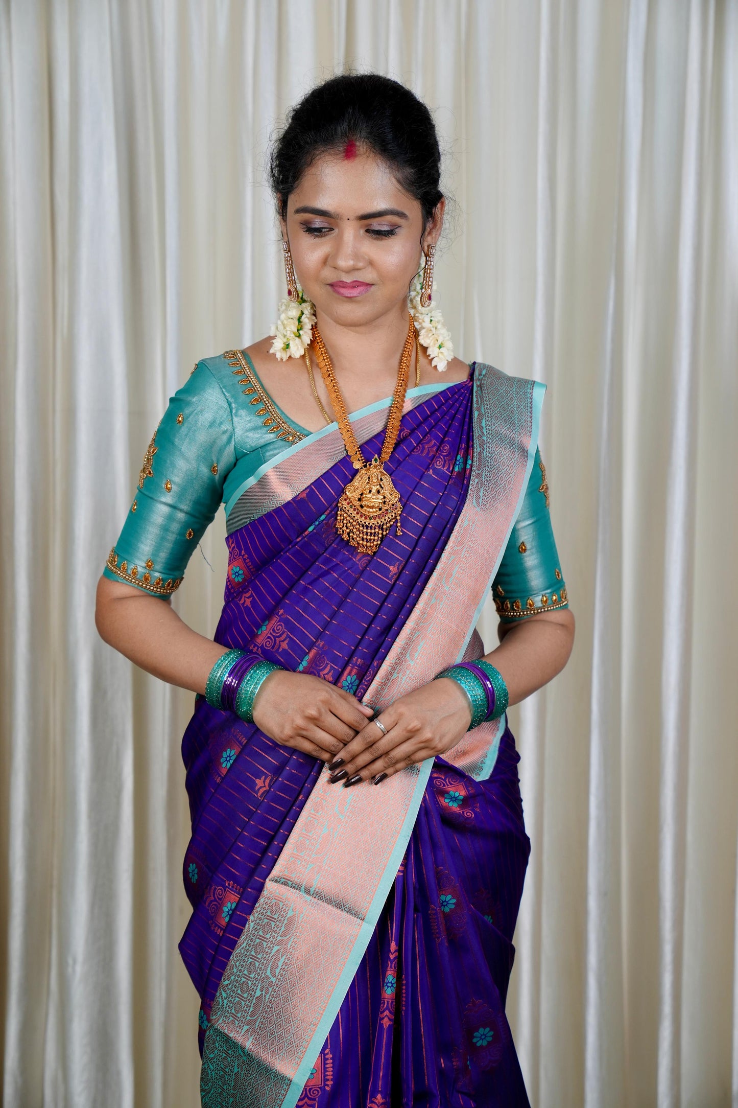 Premium quality kanchi semi silk saree with vairaoosi design🥳