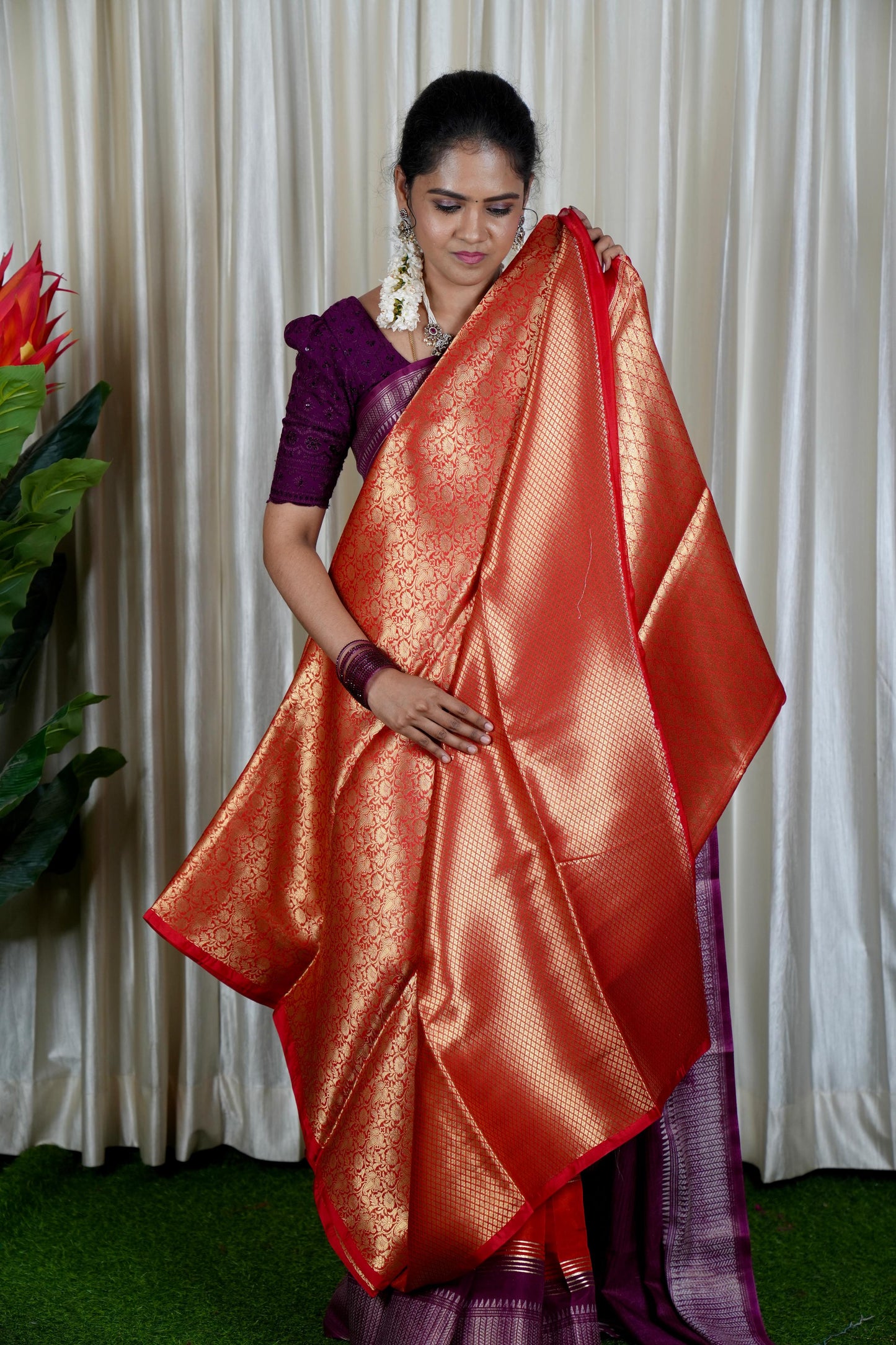 Bridal tissue saree borderless 🍄✅