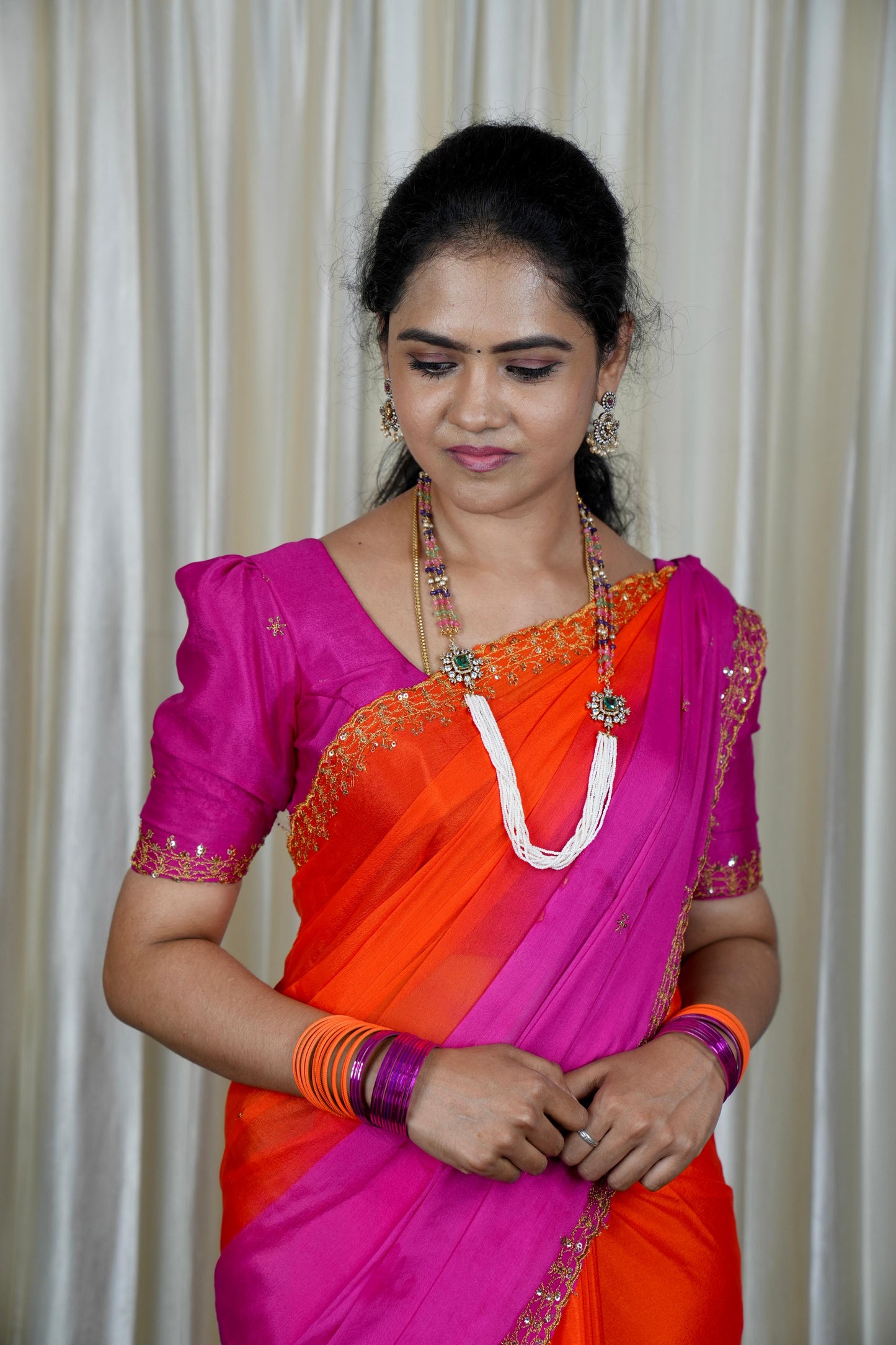 Chinnon fabric saree 🥳