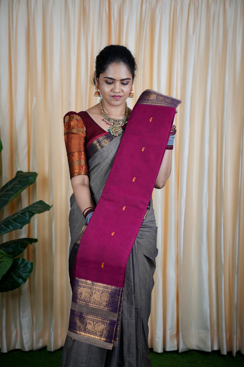 Premian kanchi cotton with buttas❌
