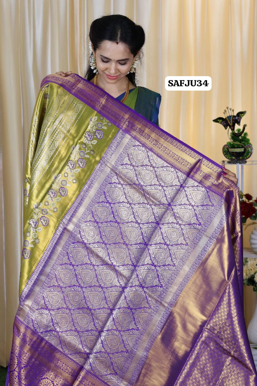 Kanchi inspired .semi silk sareeš„³