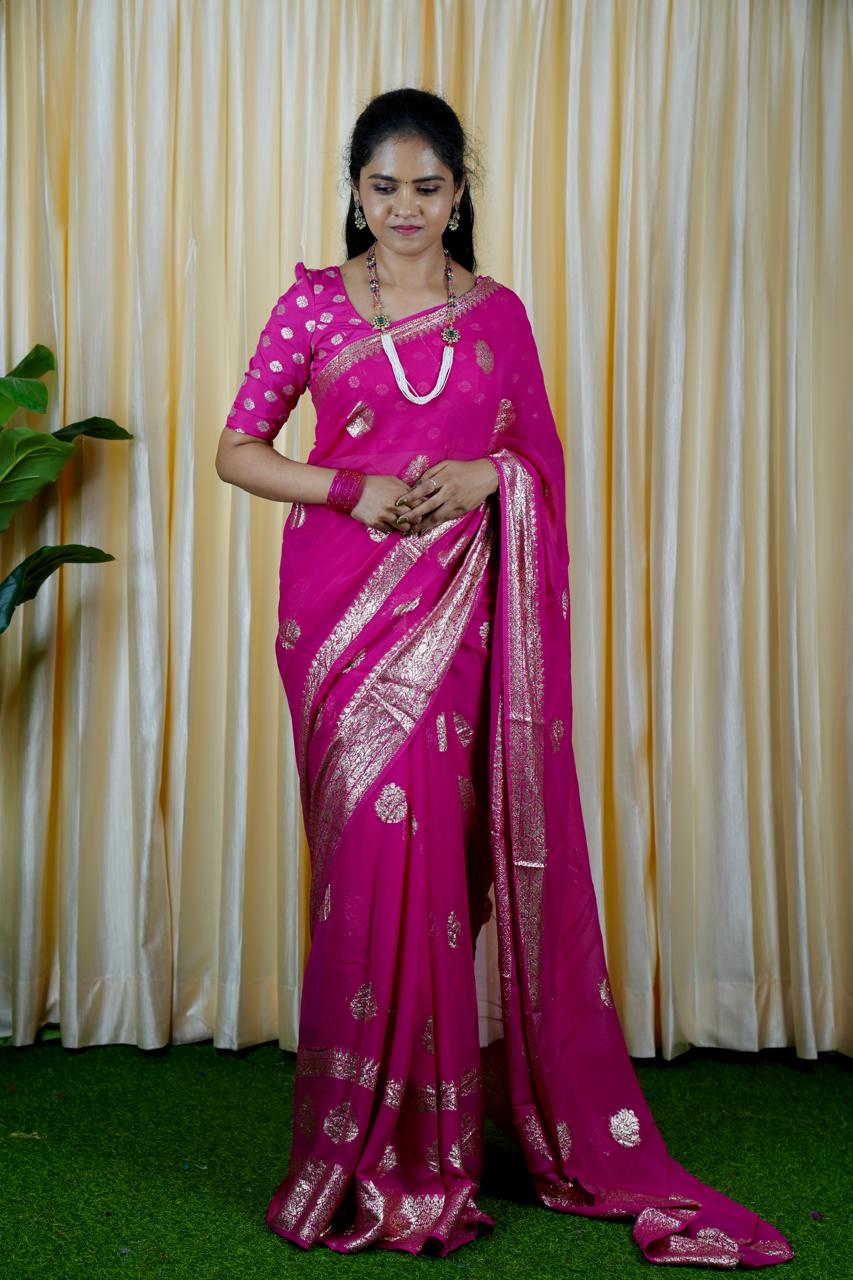 Viscose georgette saree❌