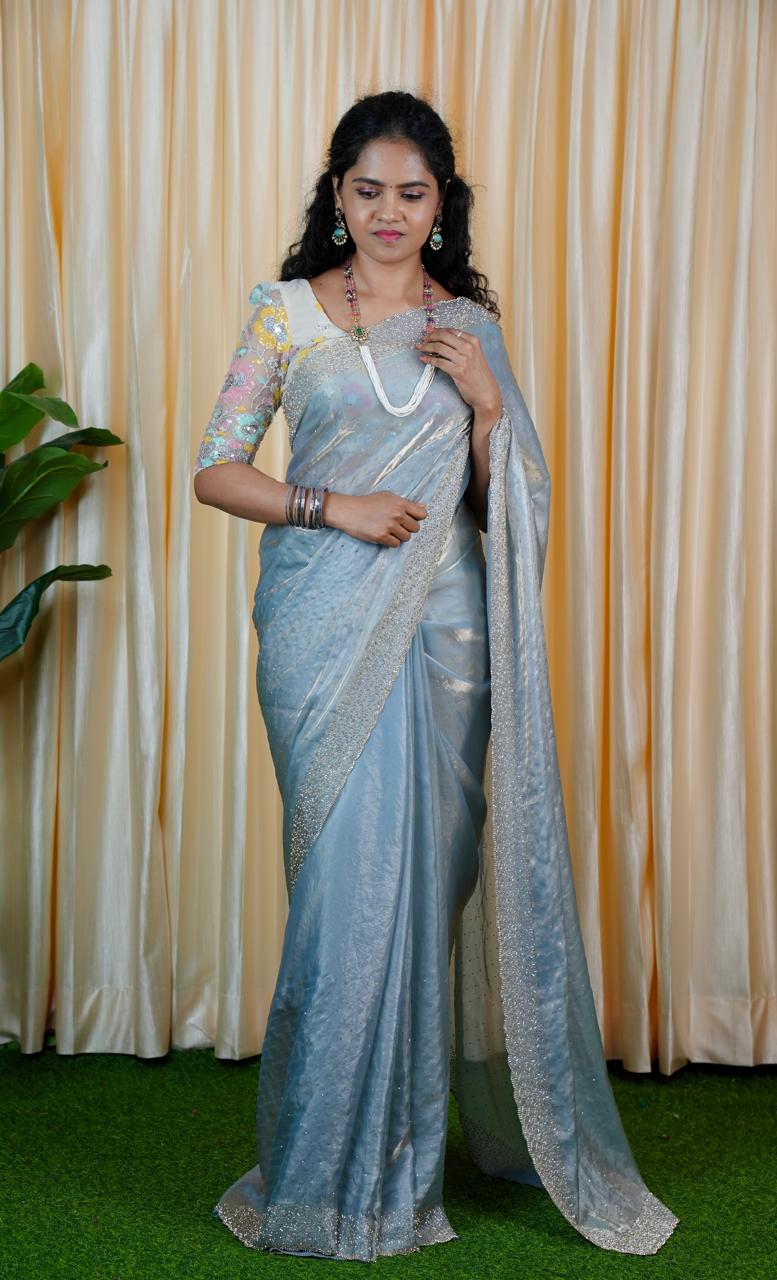 Premium space silk sarees with real jarkhan diamond work prebook 🥳