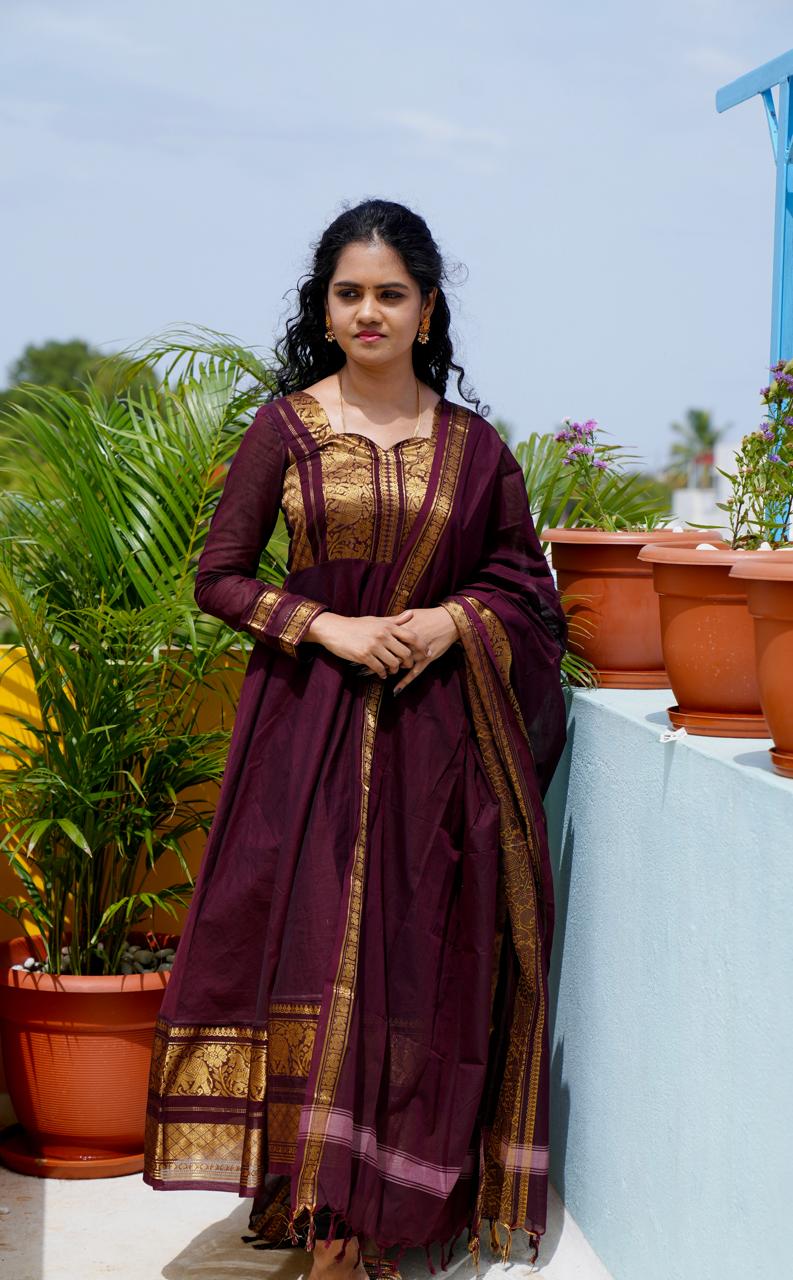 Premium kanchi cotton anarkali(stitched)Check description 🥰😎⏰ prebook 25 days