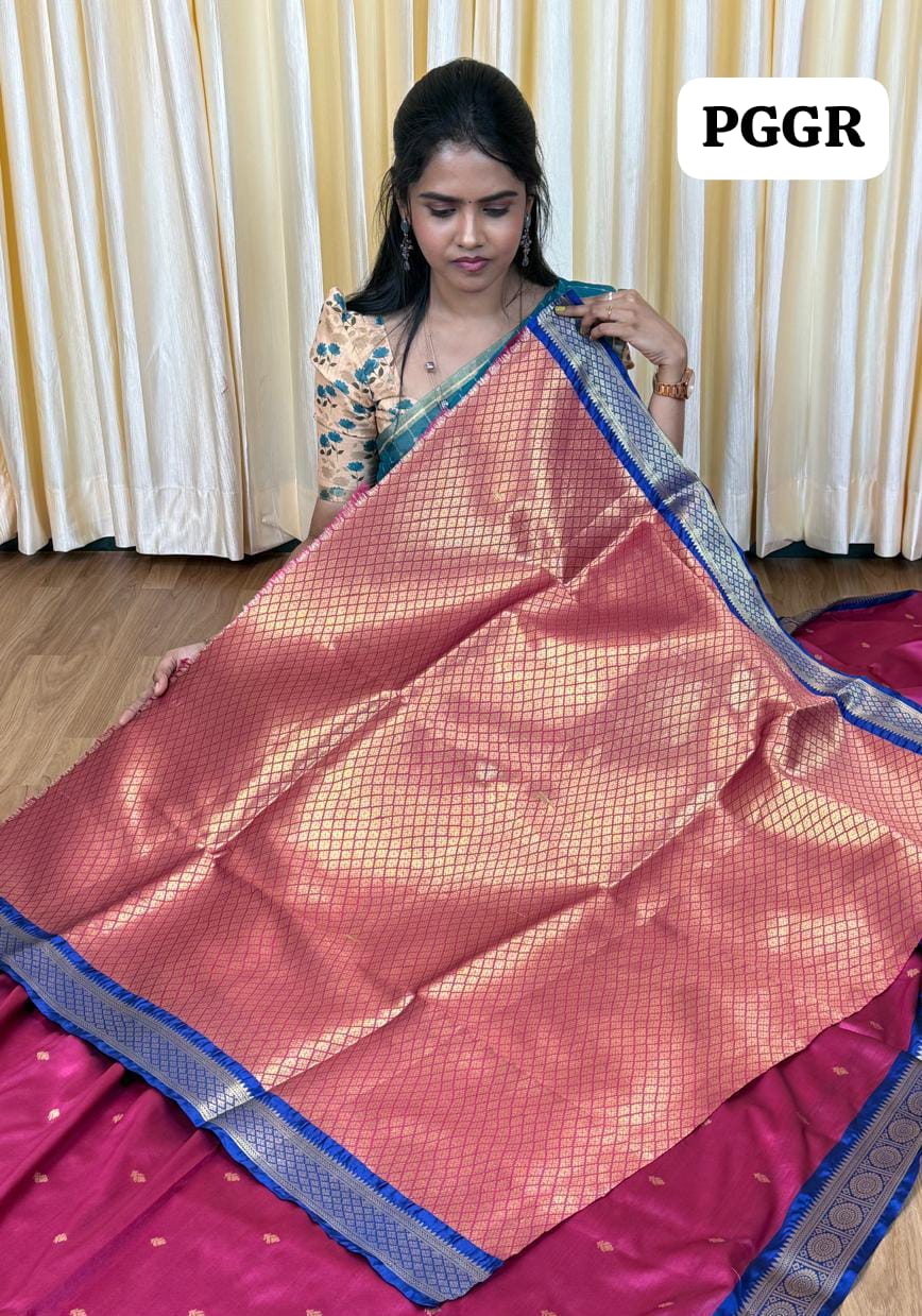 Kanchi soft silk saree🌈🥰😎📚