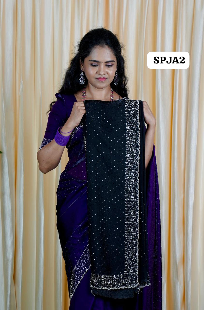 Premium space silk sarees with real jarkhan diamond workš„³