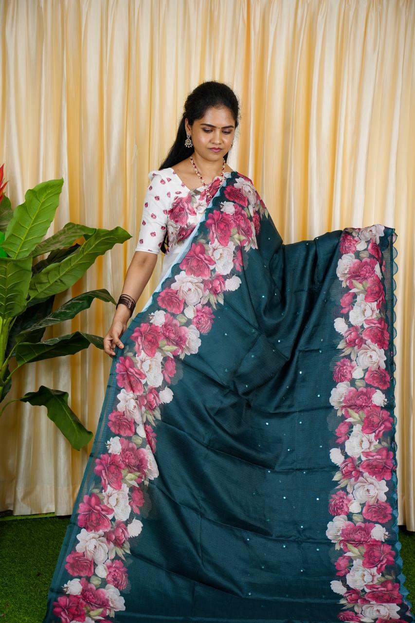 Chanderi cotton sareeš„³