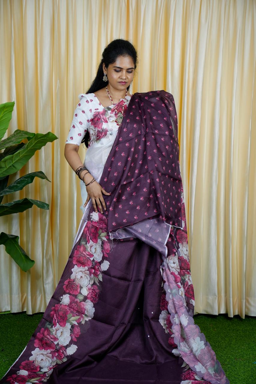 Chanderi cotton saree 🥳