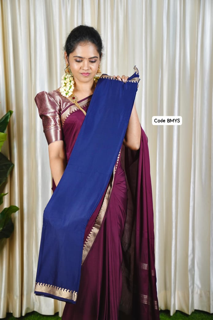 Mysore crepe silk sarees with golden zari 🥳✅
